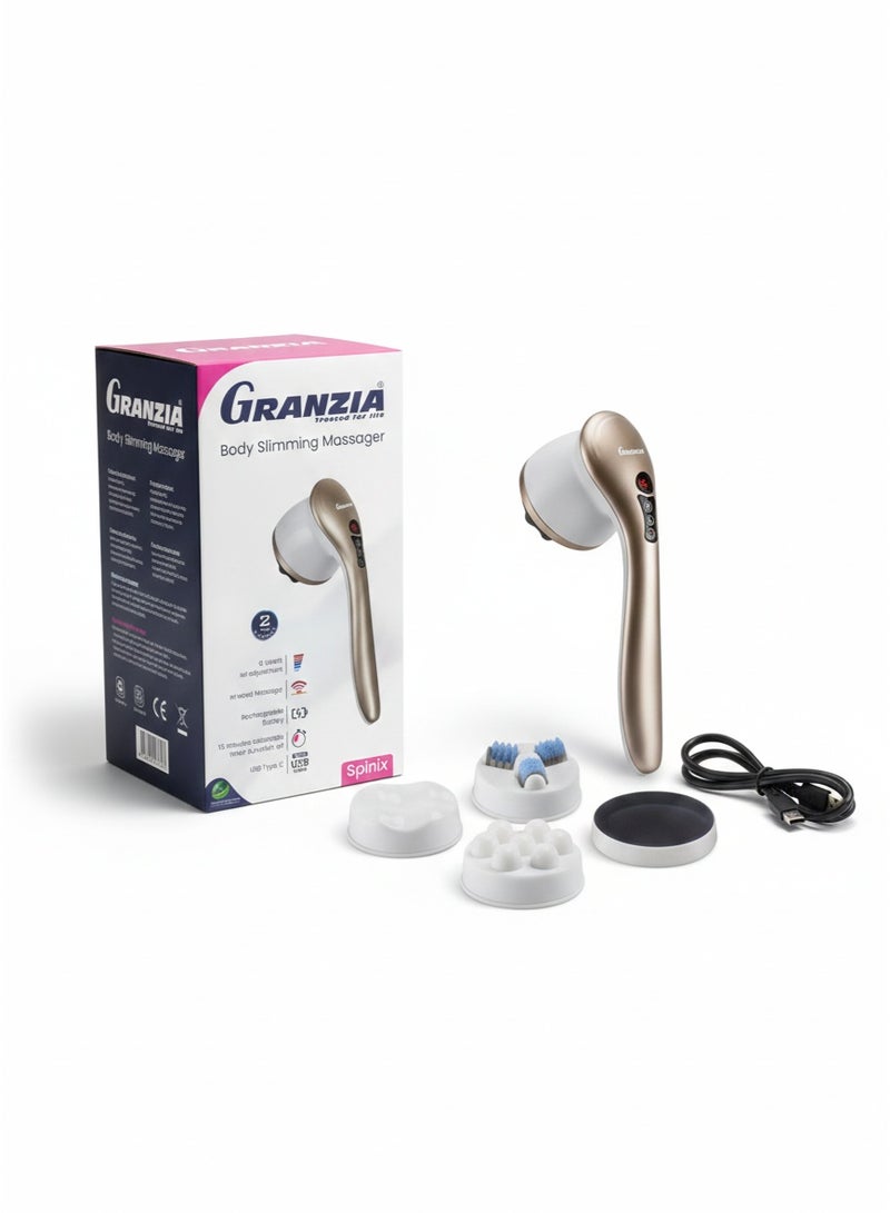  جرانزيا جهاز مساج للجسم مصمم لتخفيف توتر العضلات والإرهاق اليومي مع اهتزاز متوازن وحرارة خفيفة ورؤوس متعددة تناسب الاستخدام المنزلي ومراكز المساج والسبا - Image 4